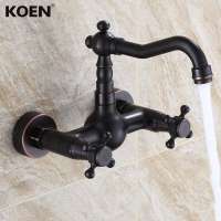 2 Handle Black Rainfall Shower MIxer Bathroom Faucet Tap