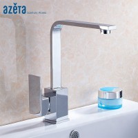 Kitchen Ware Square Swivel Spout Brass Copper Faucet Single Lever Kitchen Sink Water Tap Mixer