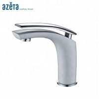 China Sanitary Ware Bathroom Brass White Faucet Wash Basin Mixers Tap