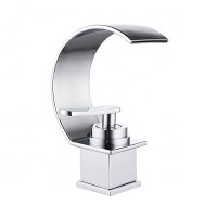 China Hot Sale Sanitary Ware Single Handle Brass Chrome Lavatory Product Bathroom Basin Waterfall Faucet