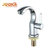 Artistic deck mounted zinc alloy bathroom basin faucet