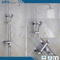 Bathroom Hot Cold Water Bath Faucet With Brass Cartridge Mixing Valve Thermostatic Shower Mixer Set