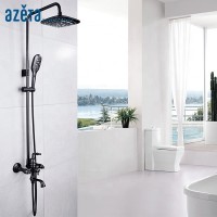 Sanitary Ware Hotel Black Bathroom Bath Rain Head Shower Mixer Set