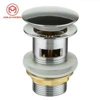 Brass Pop Up Sink Overflow Waste Chrome Basin Vanity Bathtub Push Plug Drain