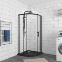 Black Matt ARC Frame Aluminium Shower Room with Low Prices