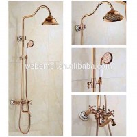 New arrival in wall rose gold rainfall shower head shower set