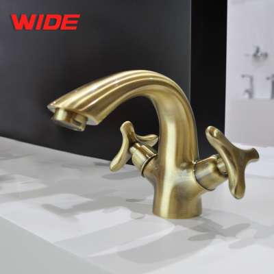 Luxury upc antique brass bathroom faucet mixer taps from WIDE