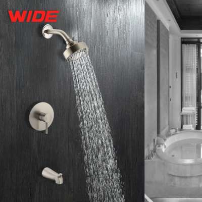 In-wall hidden cheap brass bathroom shower faucet set