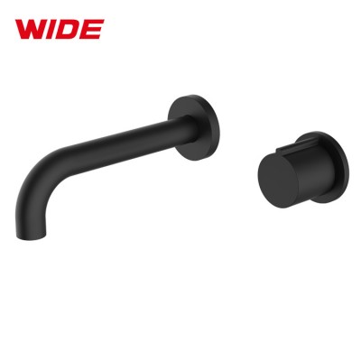 5 years warranty concealed mounted brass bathroom basin faucet in black for wholesale