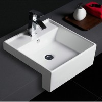 589 Wholesale sanitaryware table counter semi recessed ceramic wash basin