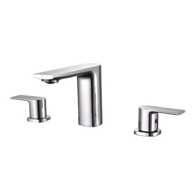 North America style 3 hole brass bathroom basin faucet for wholesale