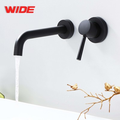 Factory supply wall mounted black basin faucets for wholesale