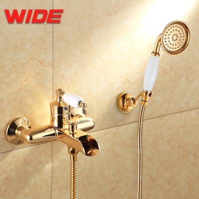 Hot sale brass bathtub faucet modern gold, luxury bath shower faucet