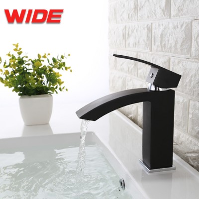 Wholesale deck mounted black basin faucet for bathroom